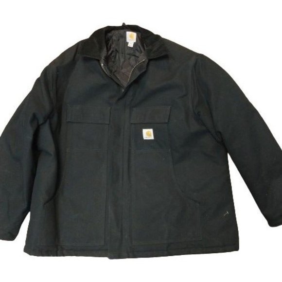 Carhartt Mens 3XL Black Traditional Insulated Work Duck Jacket